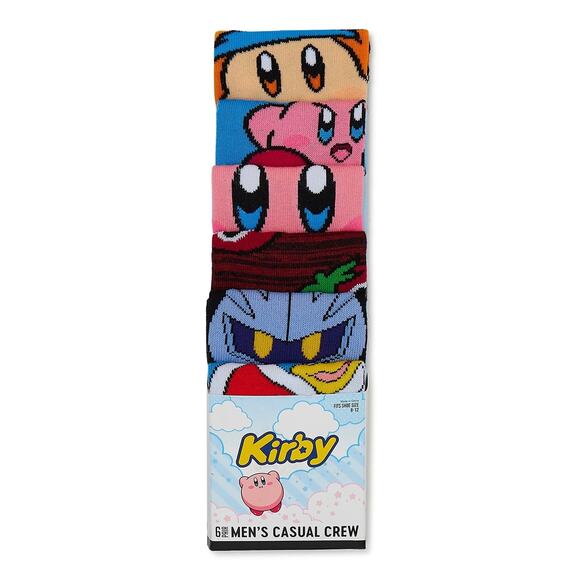 Kirby Men's Graphic Crew Socks, 6-Pack - Picture 2 of 5